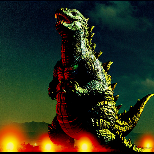 godzilla from a kaiju in realistic photography the a physics an video a style and white color an screen to a background a style