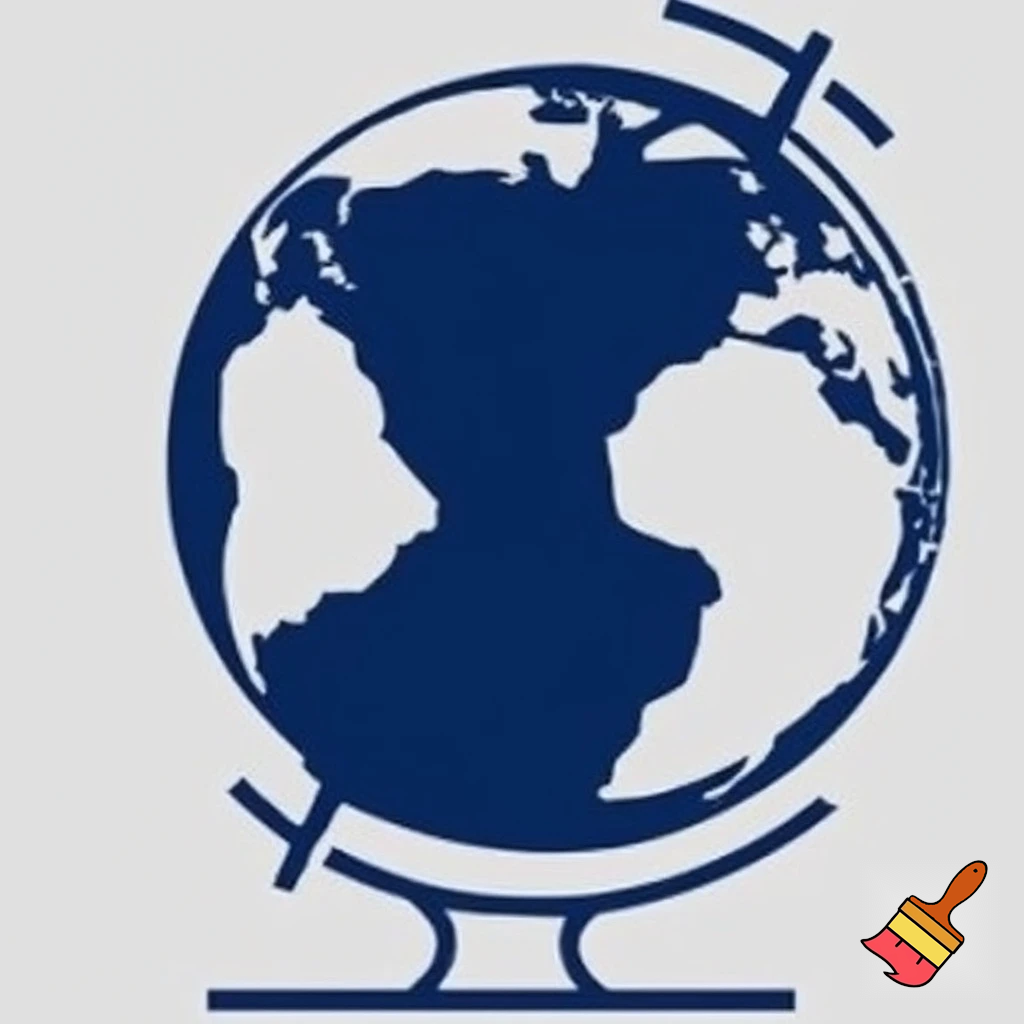 can you create a logo taht is dark navy blue and it showtype an compas in a globus form, that a compas is insted a globus, old globe with stand and looks like this but with compas  