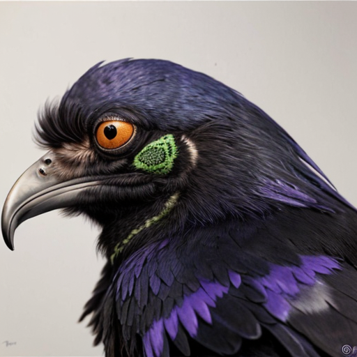 raven with a frog head