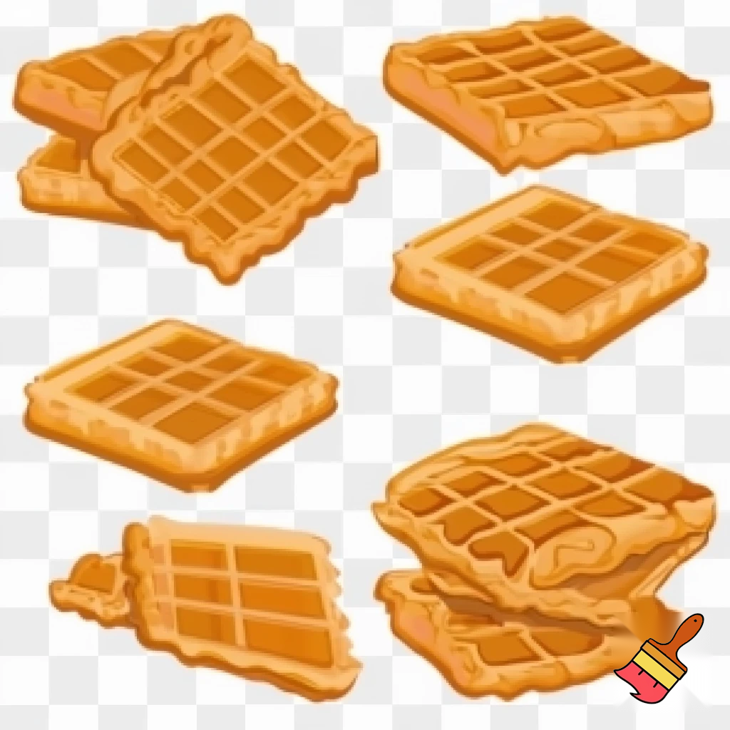 Cartoon Waffles and cookies 