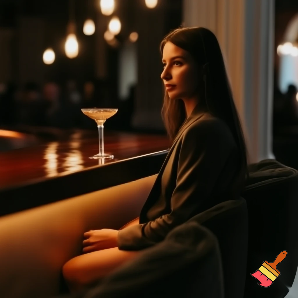 a woman in a bar