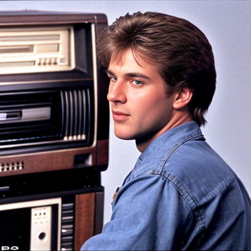 80s male broadcast vcr operatior