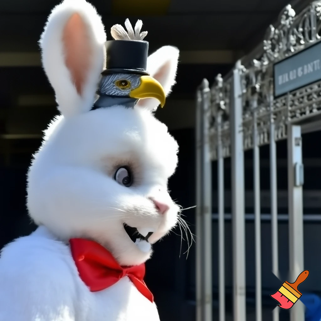 Mascot costume, Easter bunny top hat special top hat falcon gate trucking Centre