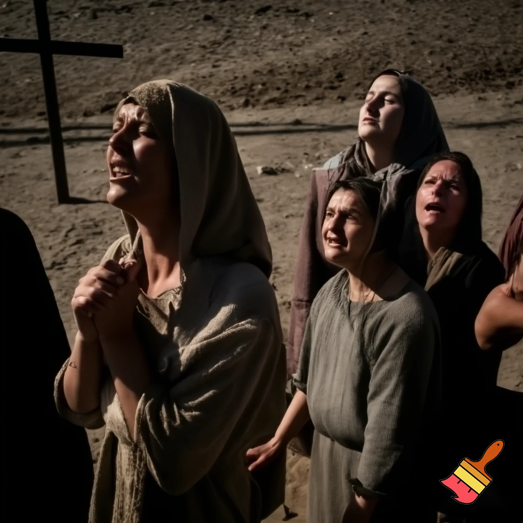 Women watching crucifixion 