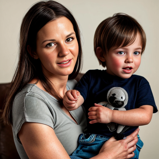 mother with toddler boy and little girl