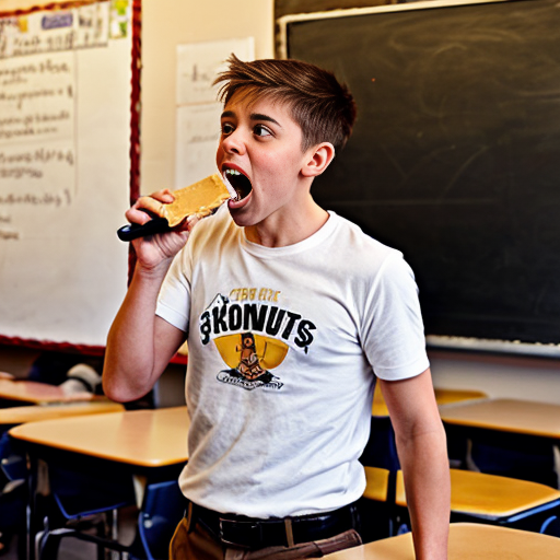 peanut butter boy yelling at students at class because they eat peanut butter