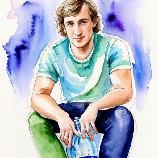 logan paul sitting on a giant prime bottle