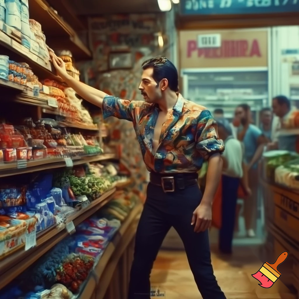 Freddy Mercury in an grocery store in serbia