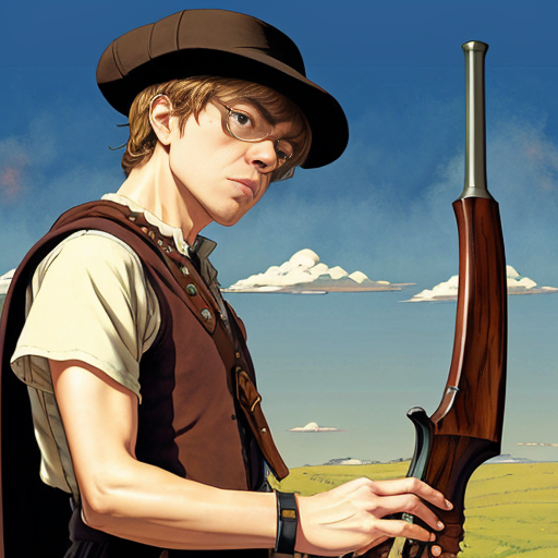 peter dinklage as a disgrunted pilgrim with a blunderbuss and hat with buckle norman rockwell illustration art style 