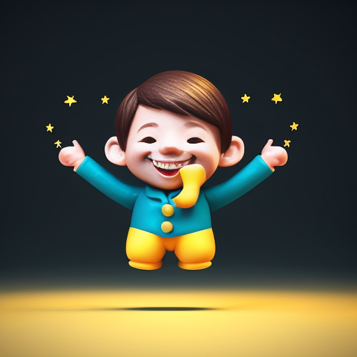 A cheerful smiling question mark character, cartoon style, bright yellow color,  colorful whimsical background with floating stars and sparkles, joyful atmosphere, 3d render style, high detail, cute and inviting.