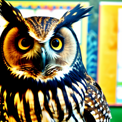 a owl says here in the school