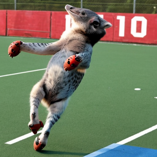 an animal playing a sport.