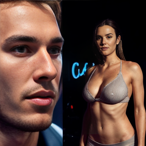 Goretzka showing body and Vanessa showing body at the movie 