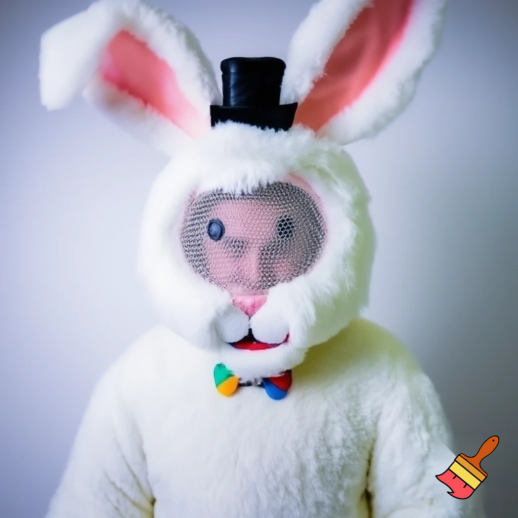 Easter bunny mascot costume top hat mascot costume 