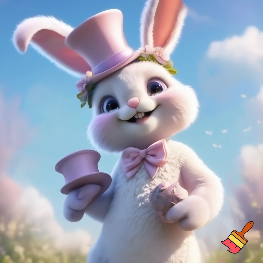 Easter bunny mascot costume top hat special top hat