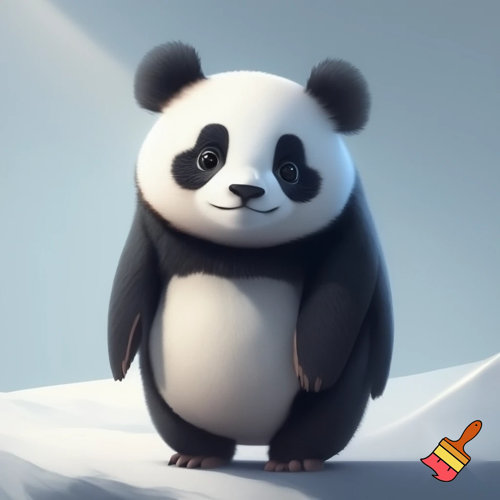 penguin with a panda head