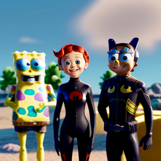 Miraculous moving to kids click (Spongebob, Patrick, and Sandy Wishing Ladybug and Cat Noir a good luck!), (Spongebob: Good Luck you miraculous duo!)