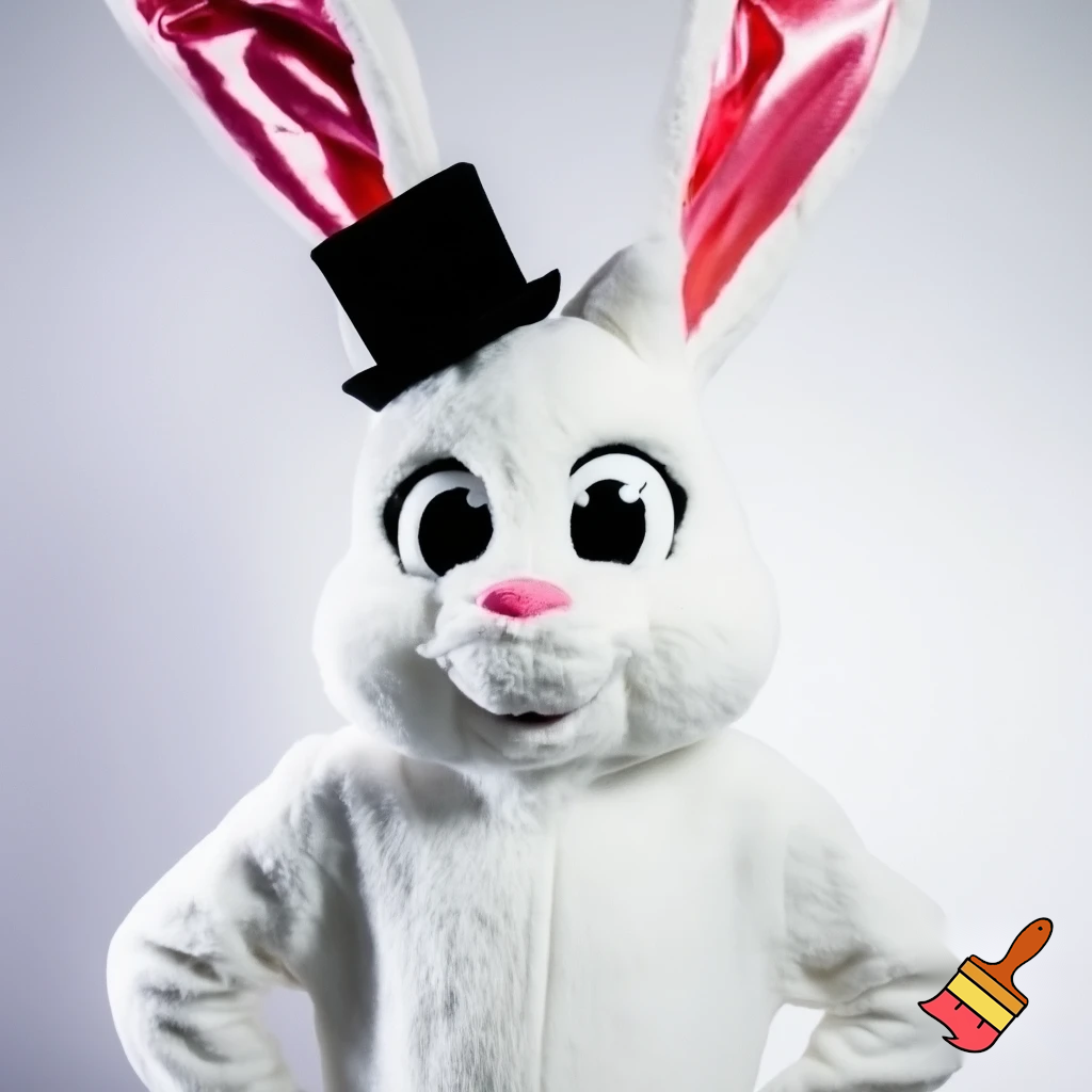 Easter bunny mascot costume top hat mascot costume