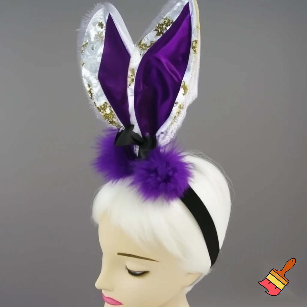 Easter bunny top hat headband, purple and white gold and silver top hat black purple dark purple special hat in delicate purple white, purple and white gold