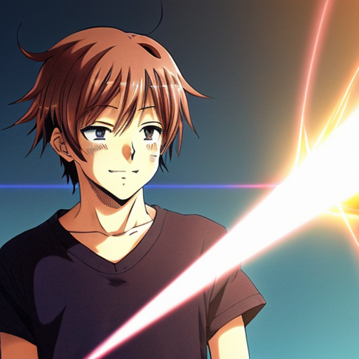 Can you make an anime boy named shooting a light beam? magic.