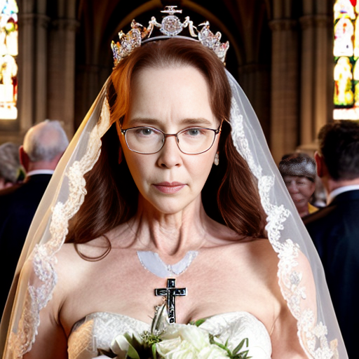 John Goodman y Elizabeth Perkins glasses con corona Flores veil con traje formal elegante boda sensual sexy con holding ramo de flores con altar con iglesia templó católico 2