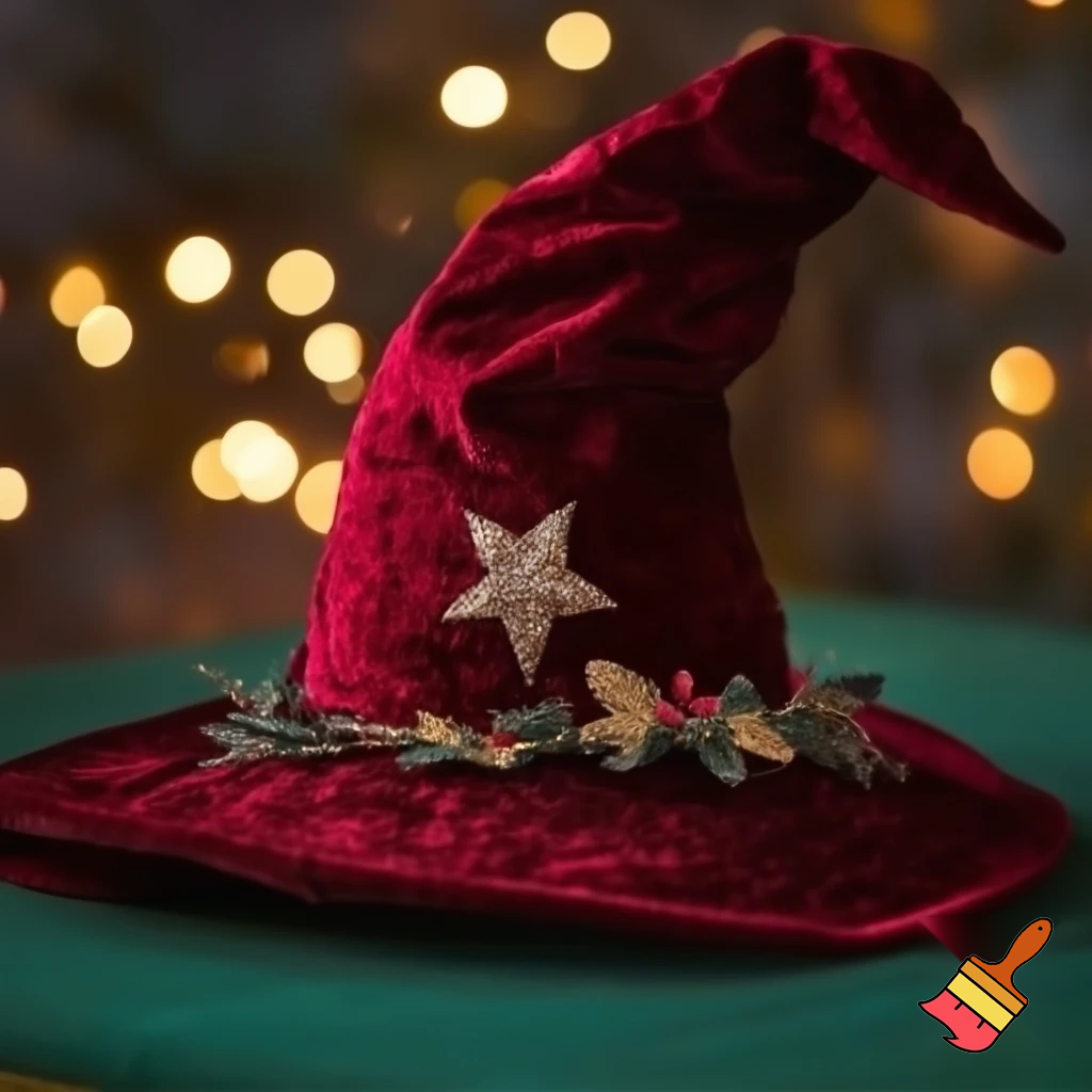 Christmas wizard hat velvet