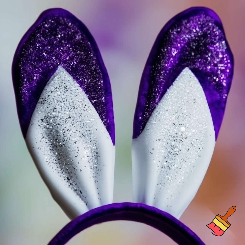 Special top hat headband Easter headband with rabbit, ears, purple and white purple and white with glitter velvet golden purple and white with glitter silver