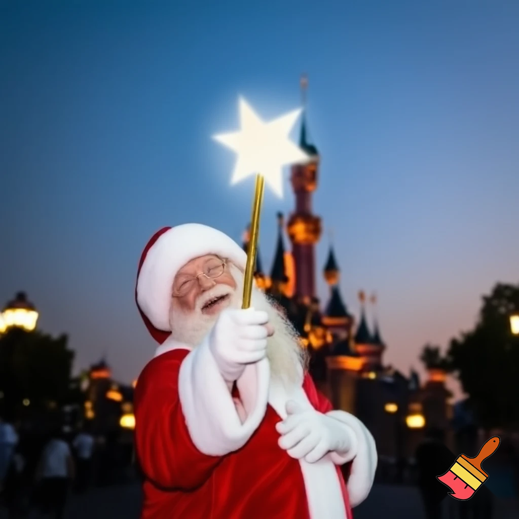 Santa Claus in Disneyland Paris Magic star wand a star💫🌟⭐️