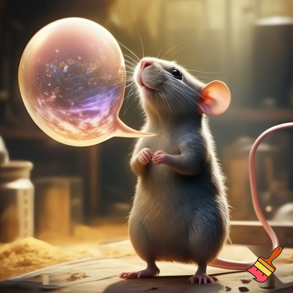 Image of rat standing up with gratitude bubble speech