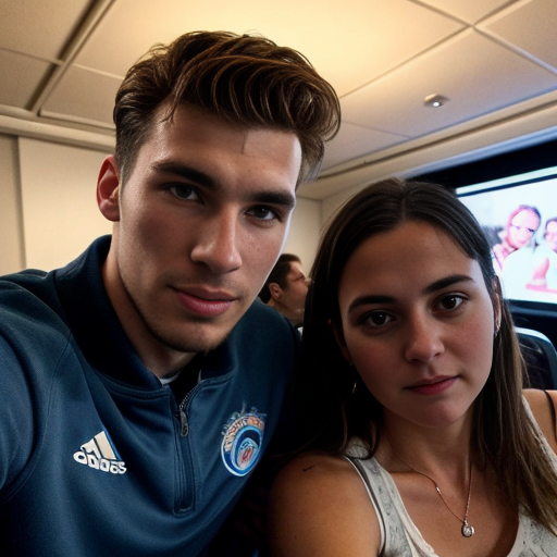 Goretzka and Vanessa at the movie