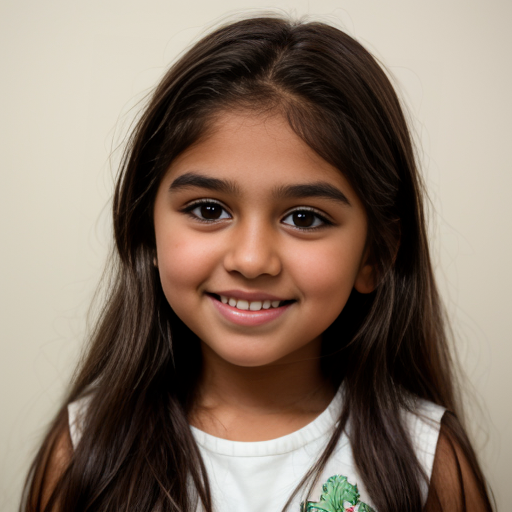 little brown girl with brown hair and brown eyes