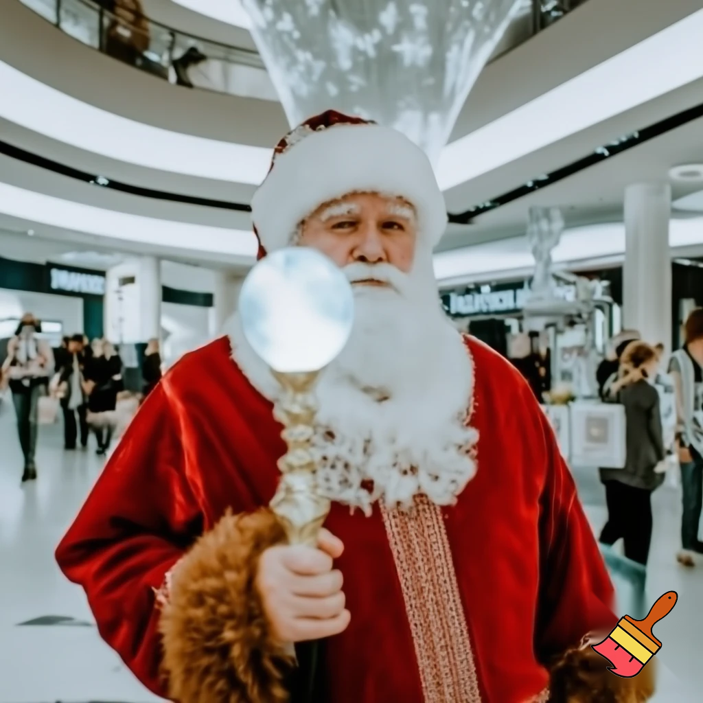 Santa Claus magic walking stick staff Russia shopping Centre Australia shopping