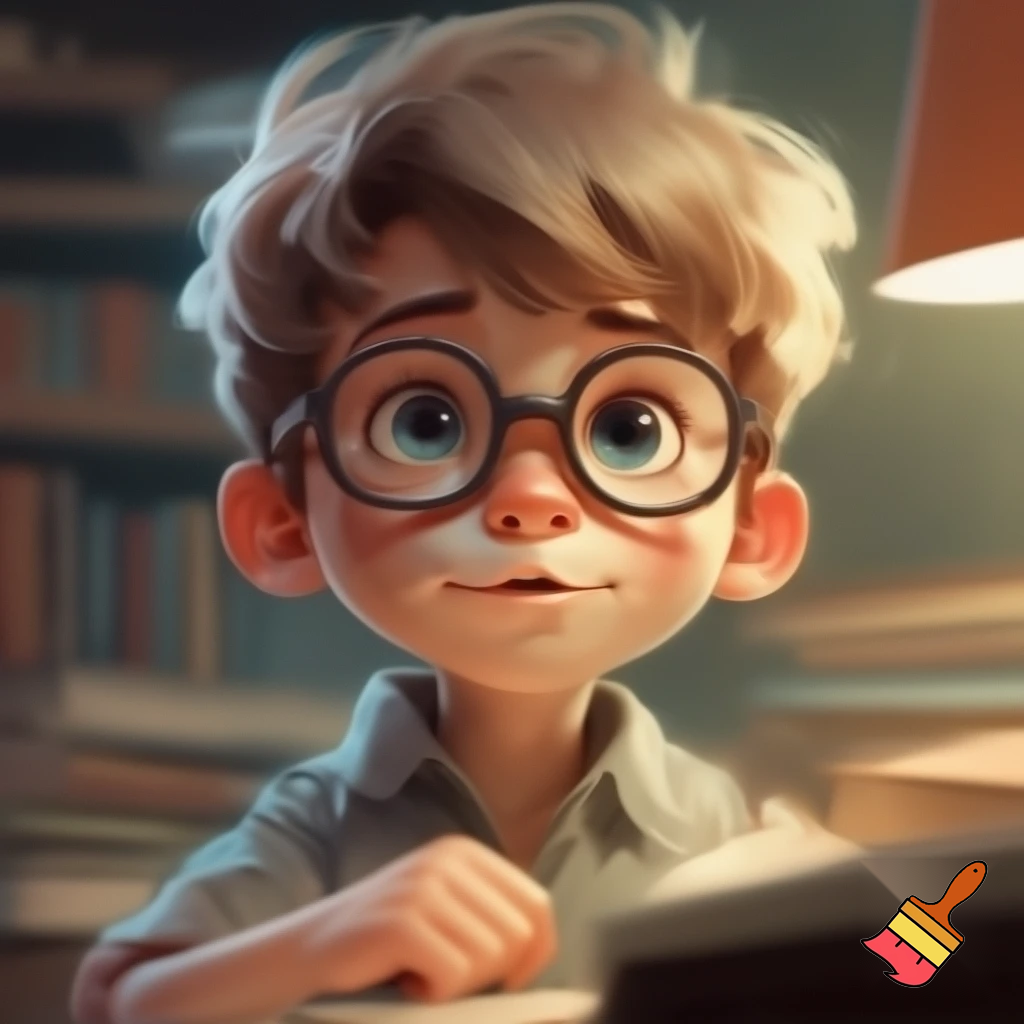 Blonde hair boy with gasses
