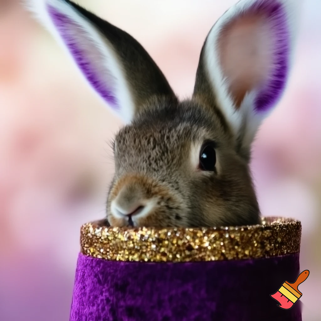 Purple and gold top hat velvet glitter gold purple purple and white purple and white Easter bunny is ears