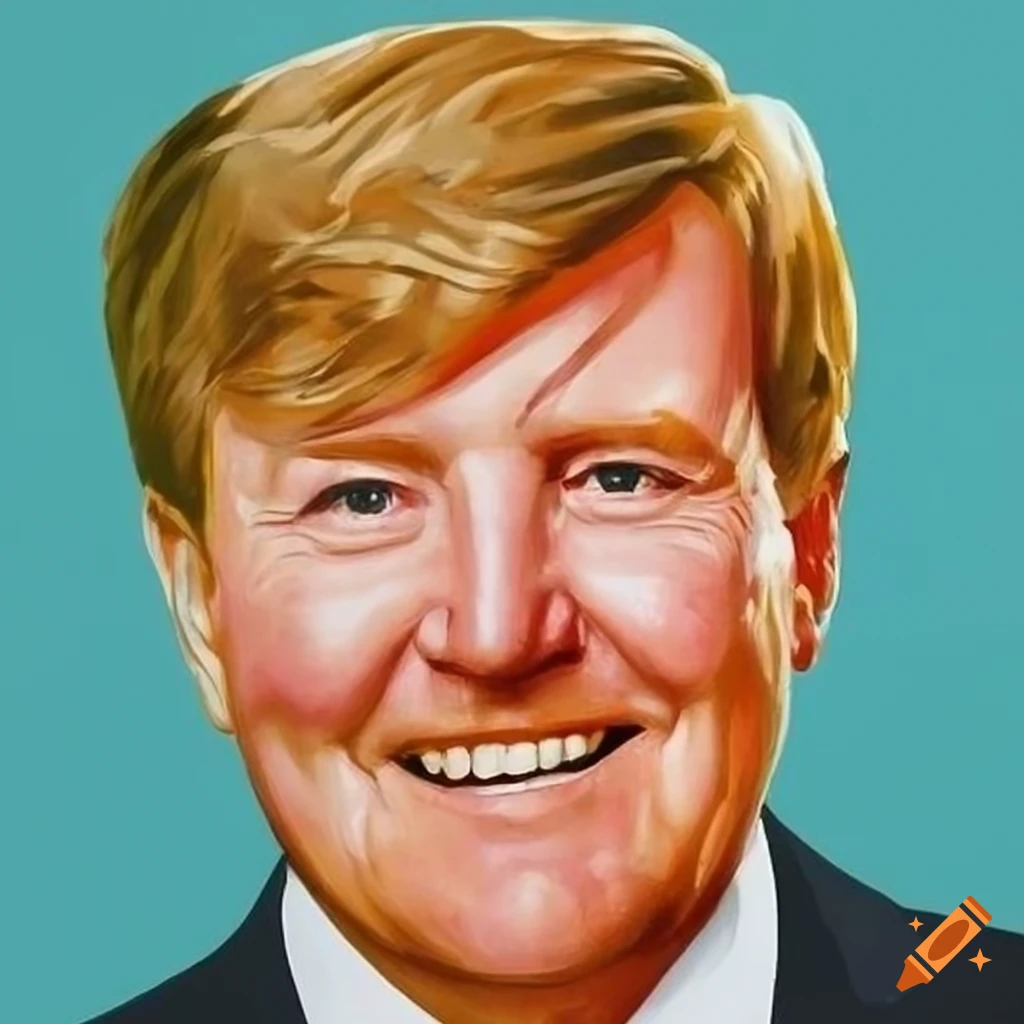 Portrait of king Willem-Alexander, pop-art by sir Peter Blake
