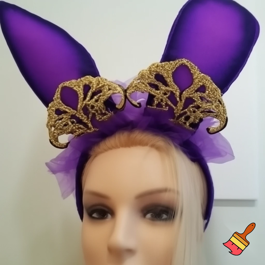 Easter bunny top hat, Easter balcony headband, purple and gold headband top hat rabbit, ear rabbit, ear headband, top hat