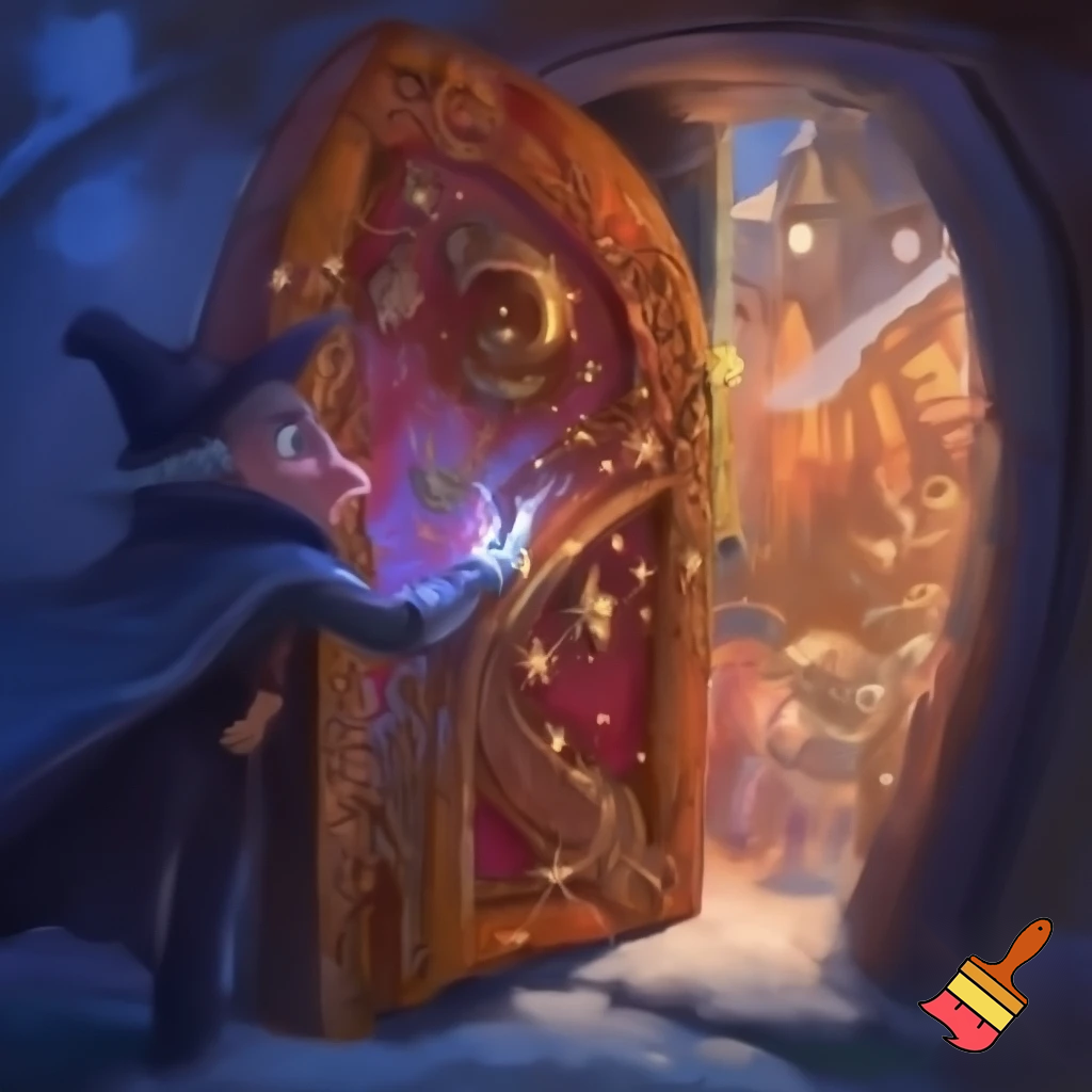 Magician, secret door Santa Claus, Santa Claus door store will do a real door