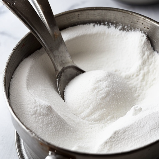 icing sugar with a sieve