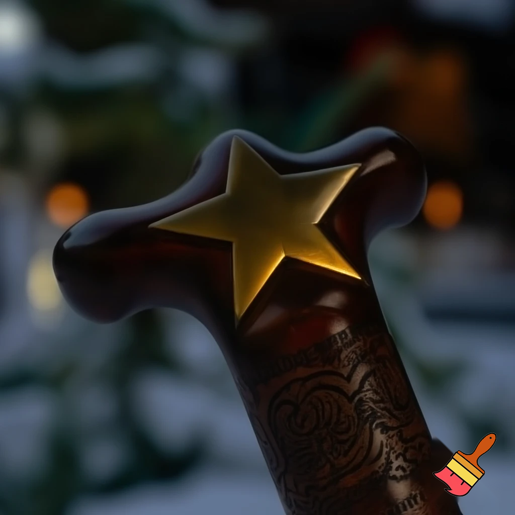 Russian Santa Claus walking stick with a star Santa Claus the real Santa Claus