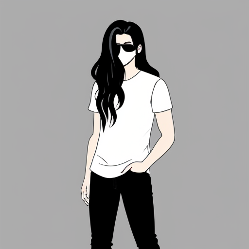 Very sexy, hot, handsome, cute, adorable, beautiful, gorgeous, charming, sweet young adult anime boy with very long blue hair covering one of his eyes, and wearing casual clothes. Dark black tight jeans, black shirt