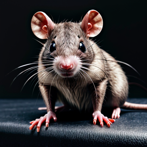 evil rat with red eyes in suit