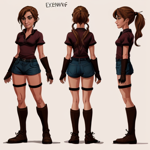 a reference sheet for a girl character design extraordinary