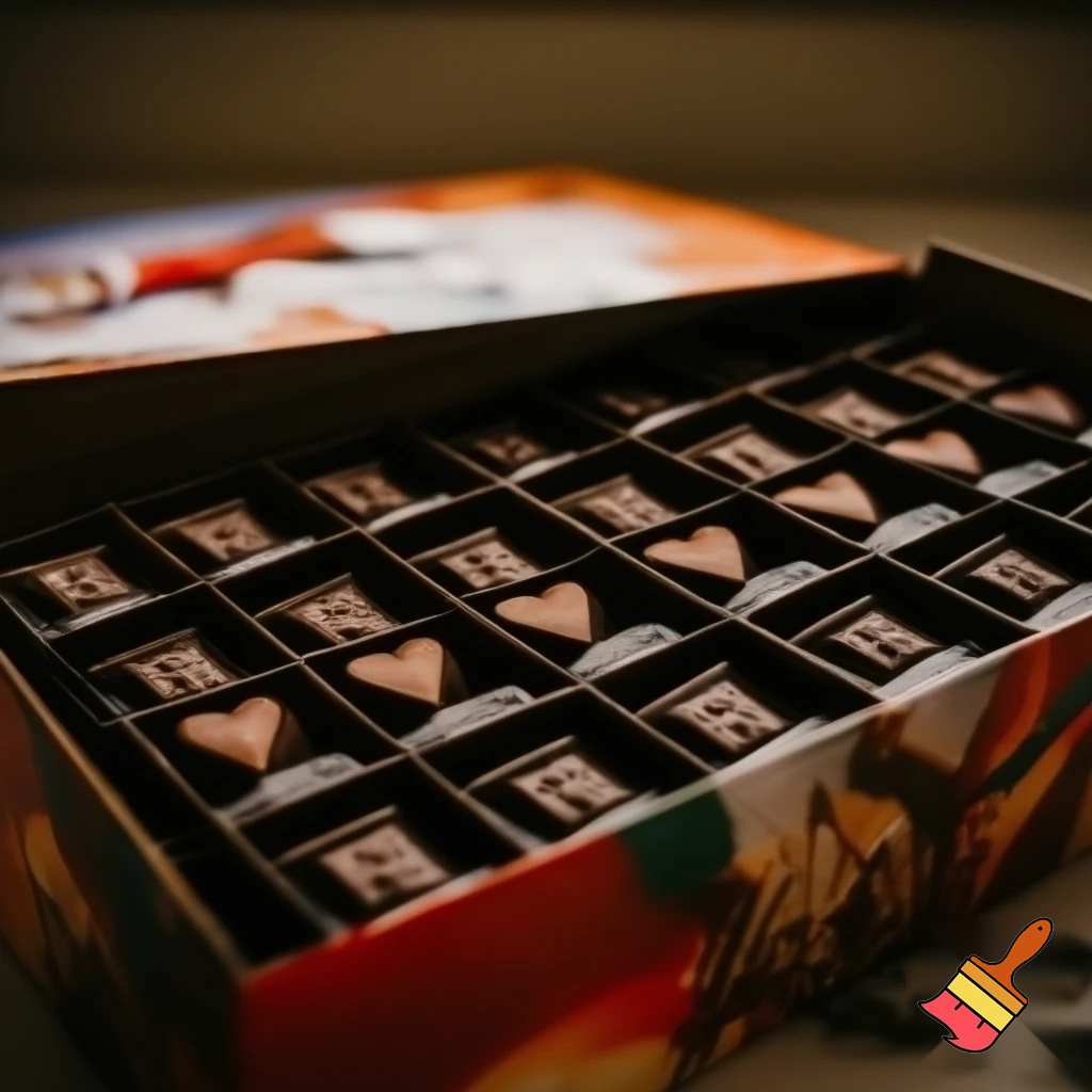 Chocolate advent calendar Numbers in the box a Christmas one