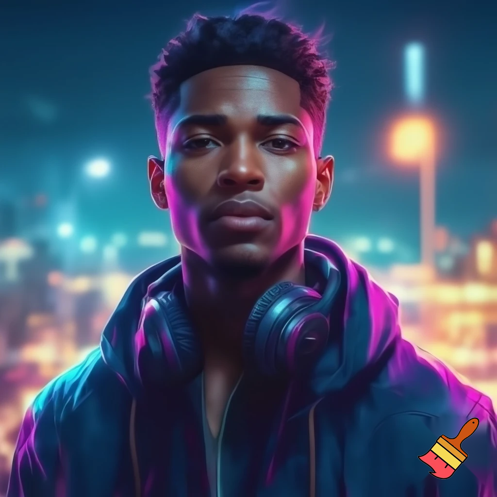 Cool boy with headphones 