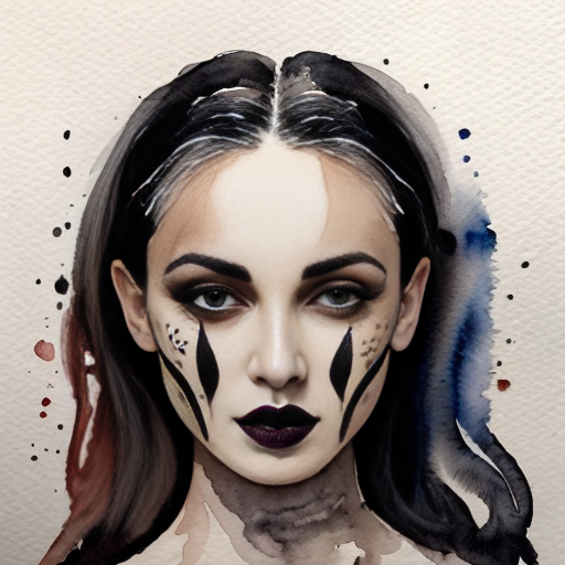 Dark Gothic Branched Woman Face with Fantastic Animals 4K High Definition Image 