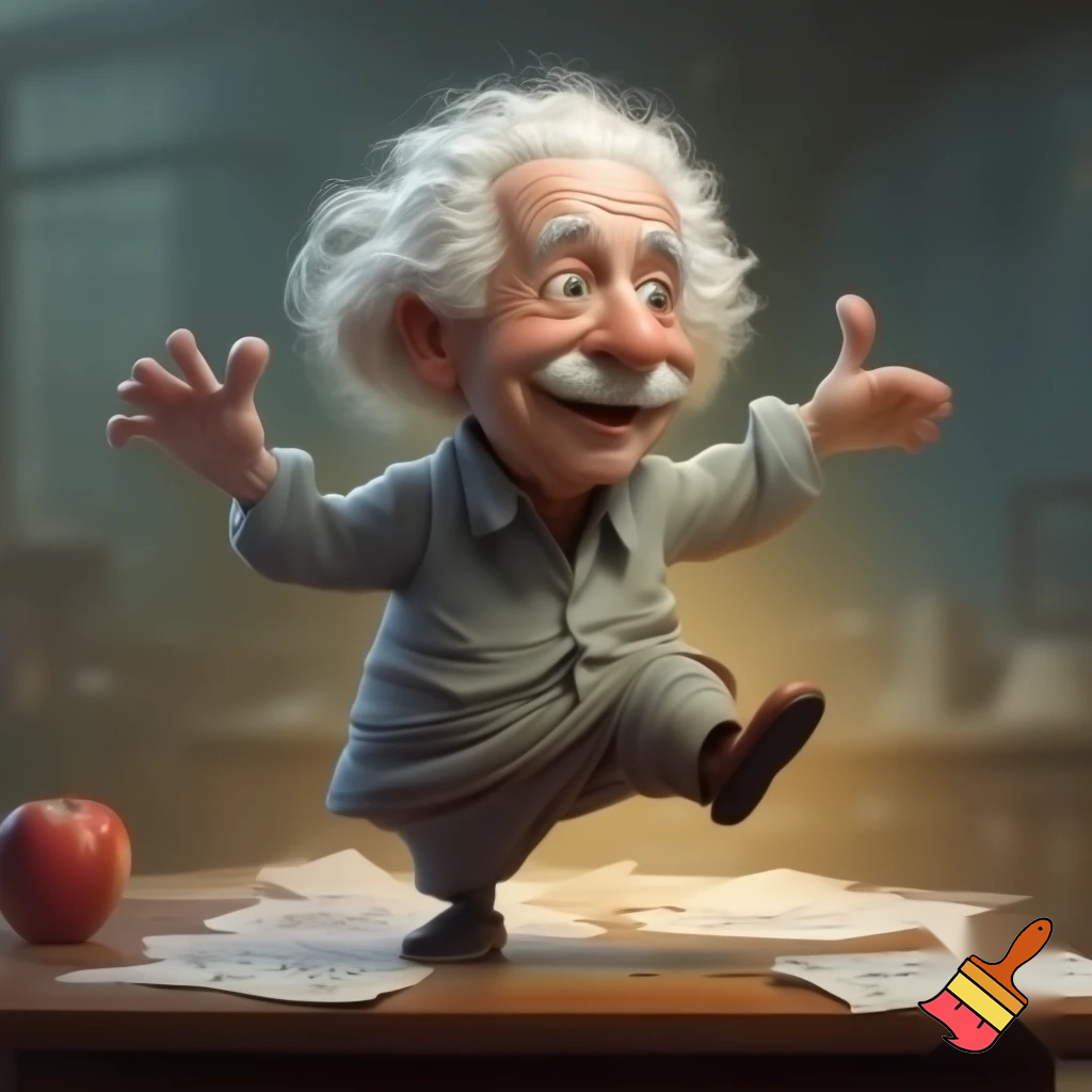 Einstein dance on a table