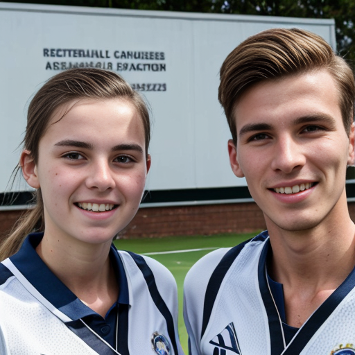 Goretzka and Vanessa at the school 