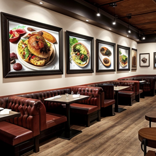 The wall of a cafe or restaurant
