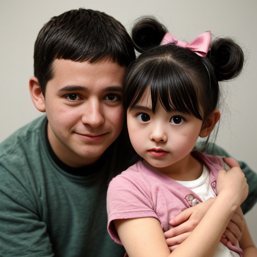 grean and perple little girl