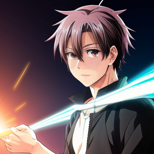 Can you make an anime boy named shooting a light beam?